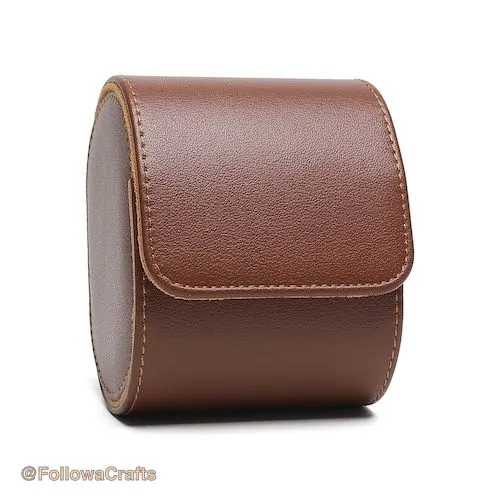 Pu Leather Watch Box 1 Slot Brown